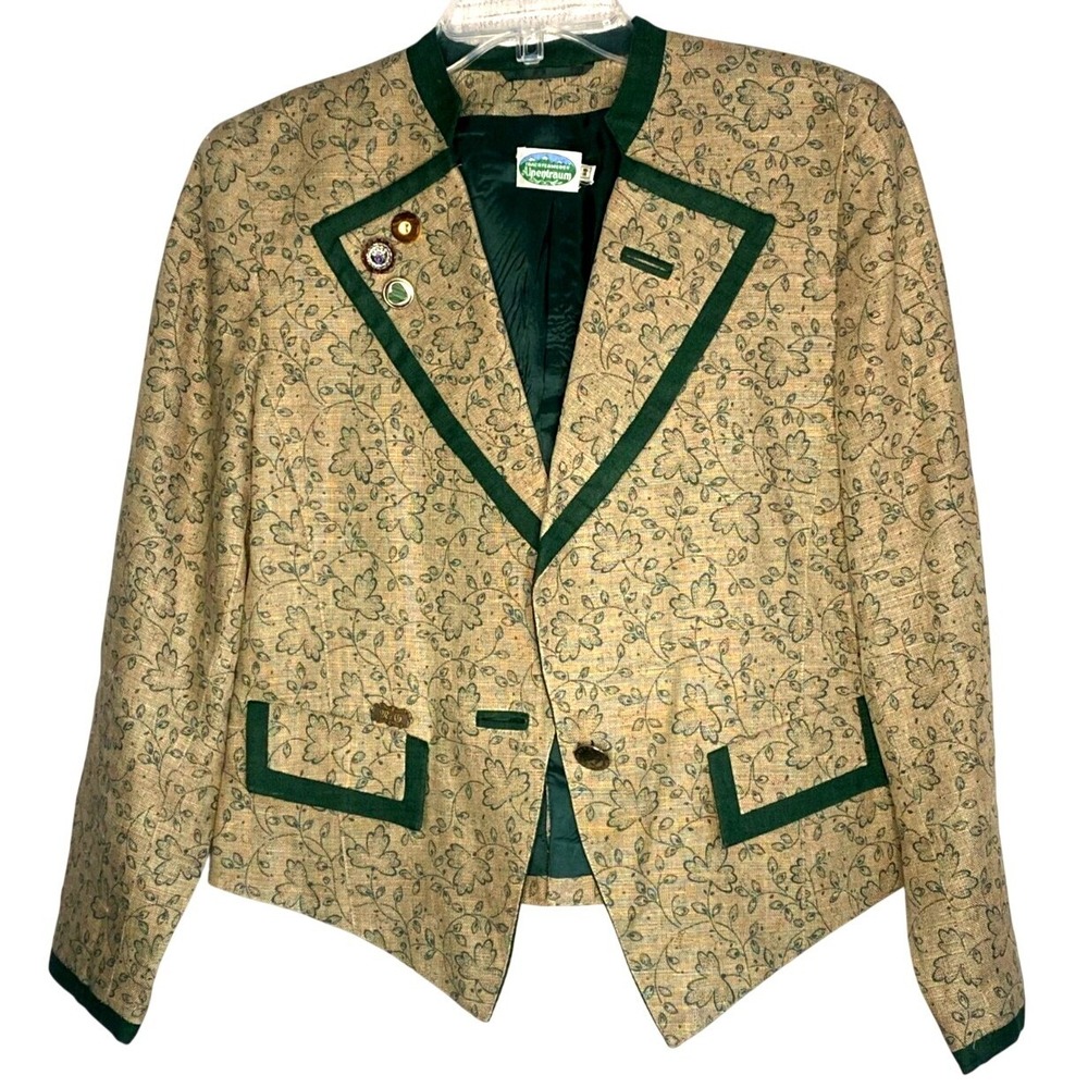 Vintage Trachtenmoden Alpentraum linen blend blazer size 38/US 8 german bohemian
